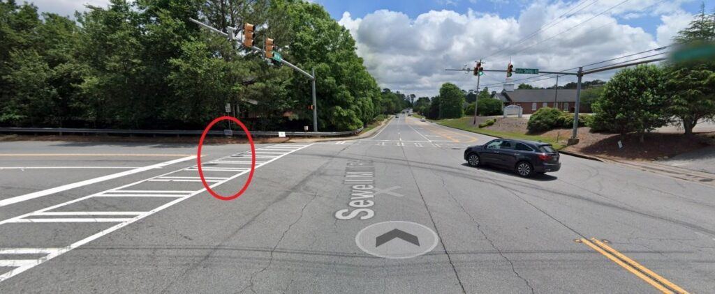 The approximate location of the collision