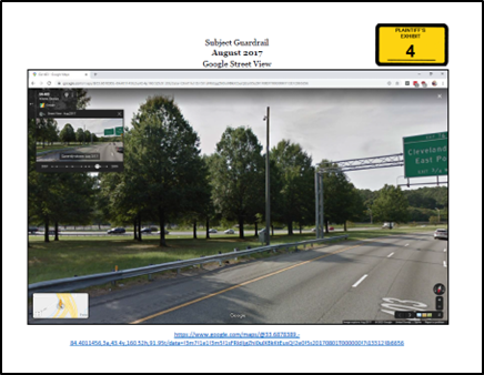 Google Street View of Defective Guardrail in i-85 Accident - Exhibit 4
