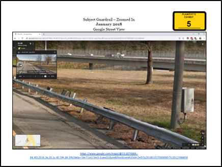 Google Street View of Defective Guardrail in i-85 Accident - Exhibit 5