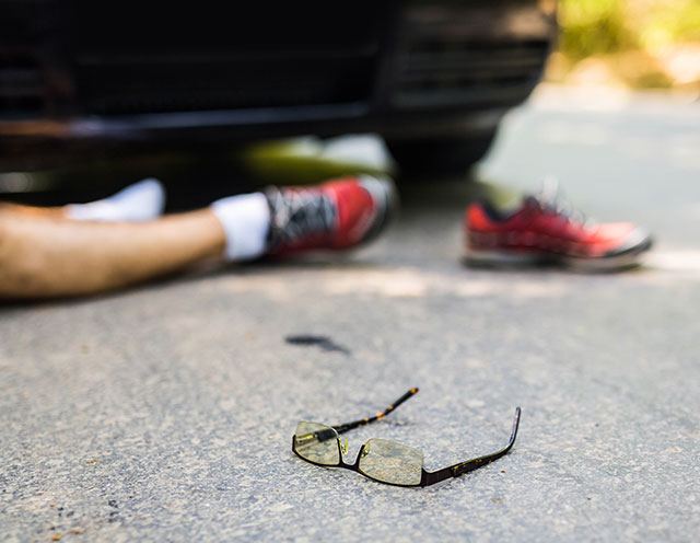 Hit-and-run pedestrian accident scene in Georgia
